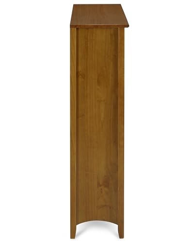 Shaker Style 4 Shelf Bookcase / Solid Wood / 48" High / Adjustable Shelving / Closed Back / Display Bookshelf for Living Room, Bedroom, Home and Office, Cherry - color: Brown, size: 48"