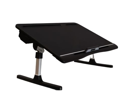 Xebec Air Desk Adjustable Laptop Lap Desk with Height & Tilt | Portable Standing Desk Converter | Foldable Bed Table with Storage Drawers & No-Slip Surface for Home Office Work