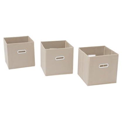 6-Cube Solid Wood Bookshelf, 2-Tier Storage Organizer Semi-Open Floor Display Shelf Closet Cabinet with 3 Baskets for Home Office Library School, 12" D x 35" W x 24" H - size: 6-Cube, with Baskets