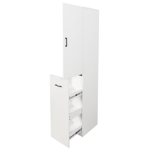 71" Spice Cabinet Pantry Cabinet for Kitchen, Tall Slim Storage Cart with Door & 3-Tier Shelf, Narrow Side of Fridge Next to Fridge Storage, Freestanding Narrow Pantry Cabinet for Small Spacem, White