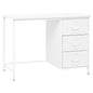 Industrial Computer Desk with 3 Drawers White 41.3"x20.5"x29.5" Steel Writing Table for Home Office Small Spaces, Durable Workstation Study Desk