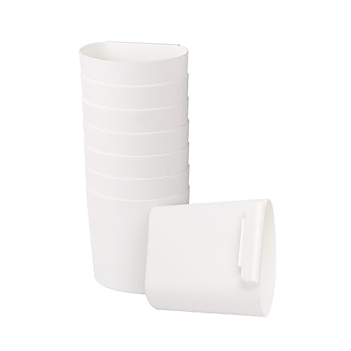 8pcs Hanging Cup Holder,Utility Rolling Cart Organizer Accessories,Hanging Makeup Pencil Holder,Space Saving Kitchen Storage Bins,Hanging Buckets for Art Craft Supplies (Small White) - color: Small White