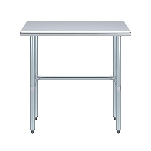 14 in. x 36 in. Open Base Stainless Steel Work Table | Residential & Commercial | Food Prep | Heavy Duty Utility Work Station | NSF - size: 36 in. Length x 14 in. Width
