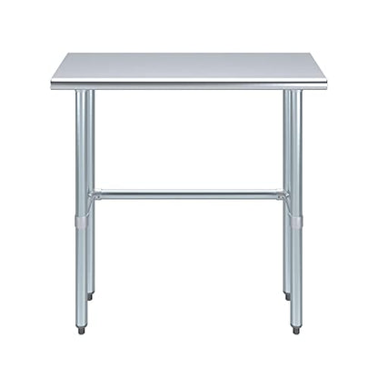 14 in. x 36 in. Open Base Stainless Steel Work Table | Residential & Commercial | Food Prep | Heavy Duty Utility Work Station | NSF - size: 36 in. Length x 14 in. Width