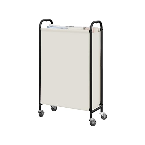 GRANNY SAYS 80L Laundry Hamper, Slim Laundry Basket with Wheels and Handles, Durable and Sturdy Rolling Laundry Cart for Laundry, Corners, Closet, Bedroom, Beige - color: Beige, size: 80L
