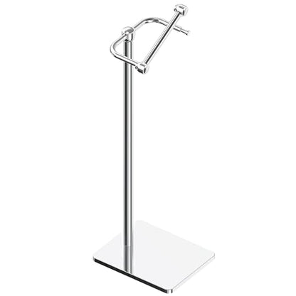 RUACQ Bathroom Toilet Paper Holder Stand, Chrome | Dual-Post Pivoting Free Standing Toilet Roll Holder with Weighted Base, Anti-drop Design 304 Stainless Steel Tissue Stand - color: Chrome, size: Free Standing