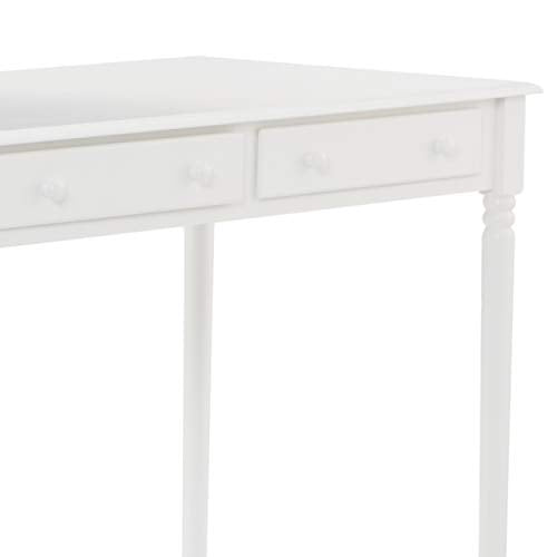 SEI Furniture - Writing 2-drawer Desk- Crisp White - Transitional Design, White Finish - Ideal for Home Office, Bedroom (HO8800) - color: Crisp White