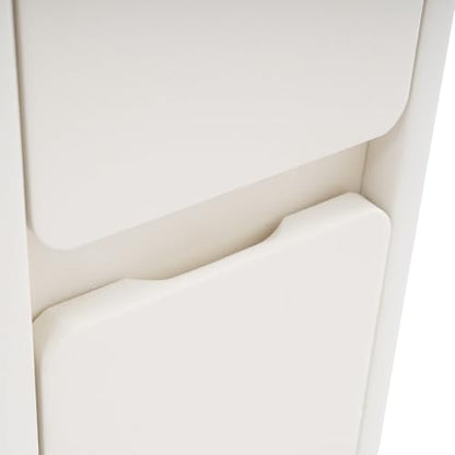 Narrow Nightstand with Drawers, Floor Standing Small Bedside Tables Skinny Nightstand Narrow Side Table Slim End Table for Bedrooms, Living Rooms, Hallways, Study Rooms, Offices Off-White - color: Off-white
