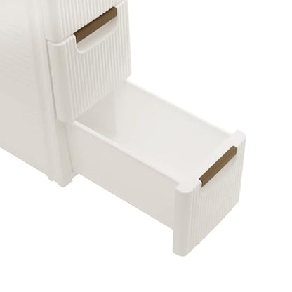 5 Tier Mobile Storage Cart, Modern White Slim Rolling Storage Cabinet with Wheels, Compact Organizer Cart for Kitchen Bathroom Bedroom Office (5 Drawer) - size: 5 Drawer