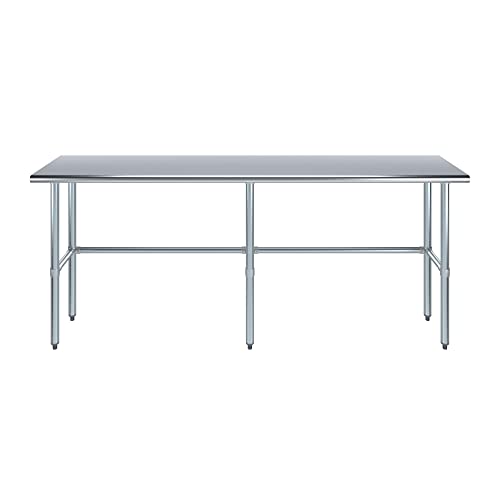 18 in. x 84 in. Open Base Stainless Steel Work Table | Residential & Commercial | Food Prep | Heavy Duty Utility Work Station | NSF - size: 84 in. Length x 18 in. Width