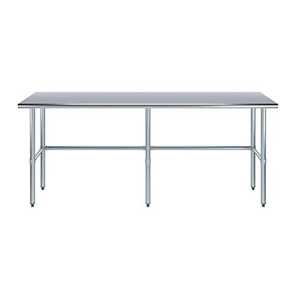 18 in. x 84 in. Open Base Stainless Steel Work Table | Residential & Commercial | Food Prep | Heavy Duty Utility Work Station | NSF - size: 84 in. Length x 18 in. Width