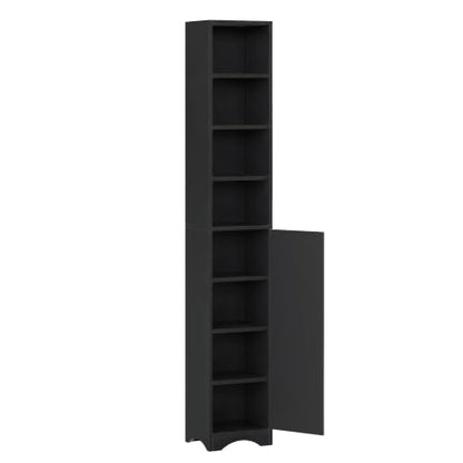 VECELO 71” Freestanding Storage Cabinet with 6 Removable Shelves, Bottom Closed Compartment, Elevated Dust-Resistant Base, Adjustable Organizer for Home-Black - color: Black