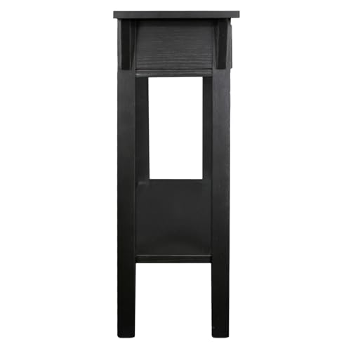 Leick Home Mission Console Table, Solid Wood, 1 Storage Drawer, Bottom Display Shelf, Narrow Depth, Easy-Assembly, For Living Room/Hallway, Slate Black, 30 in L x 10 in W x 28 in H, 9057-SL - color: Black