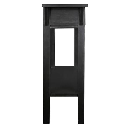 Leick Home Mission Console Table, Solid Wood, 1 Storage Drawer, Bottom Display Shelf, Narrow Depth, Easy-Assembly, For Living Room/Hallway, Slate Black, 30 in L x 10 in W x 28 in H, 9057-SL - color: Black