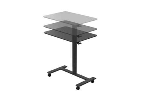 TopJob ANYDESK NEST Mobile Standing Desk, Portable with Hidden Wheels Non Folding, Sit Stand Desk, Computer Workstations, Home Use, Couch Side Table, Bedside Table, Kitchen Prep Table (Noir) - color: Noir