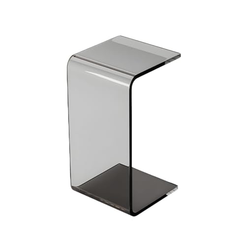 Side Table,C Shaped End Table, Acrylic Sofa Side Table, Bedside Table for Bedroom Small Simple Modern Coffee Table Suitable for Living Room (Smoke Gray) - color: Smoke Gray