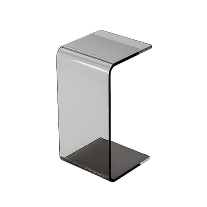 Side Table,C Shaped End Table, Acrylic Sofa Side Table, Bedside Table for Bedroom Small Simple Modern Coffee Table Suitable for Living Room (Smoke Gray) - color: Smoke Gray