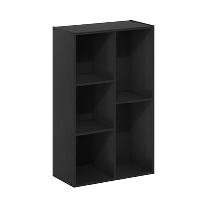 Furinno LUDER Book Shelf, 5-Cube Bookshelf, Reversible Bookcase with Open Shelves, 9.4 x 19.5 x 31.5, Easy Assembly, for Living Room, Bedroom, Home Office, Darkwood - color: Darkwood, size: 5-Cube, 9.4 x 19.5 x 31.5