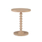 Powell Tarkin Round Natural Wood Turned Spindle Pedestal Side Accent Table - color: Natural