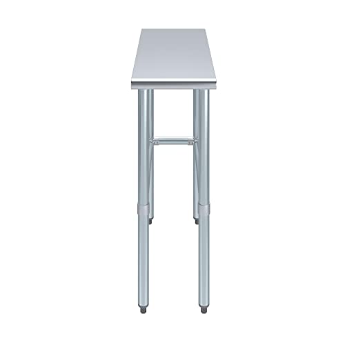 AmGood 30 in. x 12 in. Open Base Stainless Steel Work Table | Residential & Commercial | Food Prep | Heavy Duty Utility Work Station | NSF - size: 12 in. Length x 30 in. Width