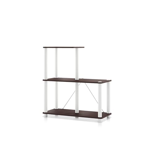 Homes: Inside + Out Apexa Modern 3-Cube Ladder Shelving Units, Collectibles Display Shelves, Easy Assembly Standing Shelf, Home Storage Organizer for Living Room, Bedroom, Office, Espresso - color: Espresso, size: 3-Cube Ladder