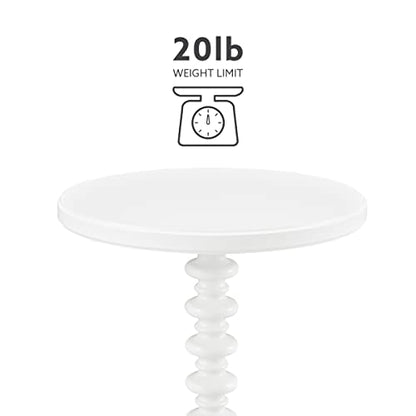 Powell Furniture Powell Round Spindle, White Table 17 x 22.25 x 17 - color: White