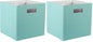 DII Poly-Cube Storage Collection Hard Sided, Collapsible Solid, Small, Aqua (Pack of 2) - color: Blue, size: Small Square, 11x11x11" (Pack of 2)