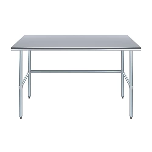 24 in. x 60 in. Open Base Stainless Steel Work Table | Residential & Commercial | Food Prep | Heavy Duty Utility Work Station | NSF - size: 60 in. Length x 24 in. Width