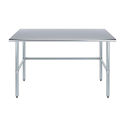 24 in. x 60 in. Open Base Stainless Steel Work Table | Residential & Commercial | Food Prep | Heavy Duty Utility Work Station | NSF - size: 60 in. Length x 24 in. Width
