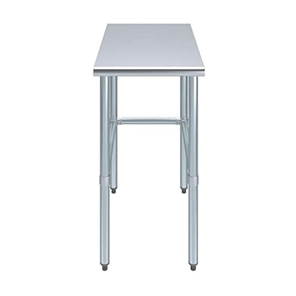 30 in. x 18 in. Open Base Stainless Steel Work Table | Residential & Commercial | Food Prep | Heavy Duty Utility Work Station | NSF - size: 18 in. Length x 30 in. Width
