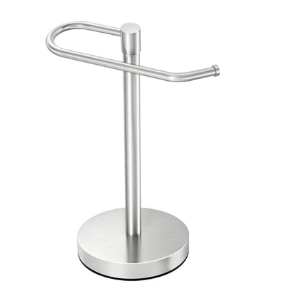 Hand Towel Holder Stand, 14.37 inch Standing Towel Racks for Bathroom, Stainless Steel Free Standing Towel Rack, Heavy Weight Towel Bar for Bathroom Vanity Countertop &Kitchen