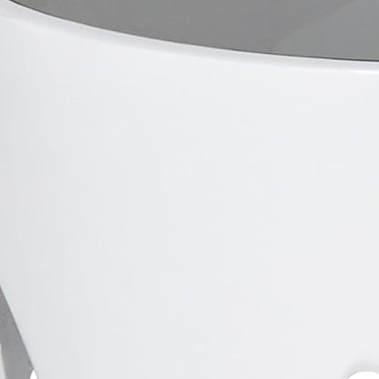 Deco 79 Aluminum Metal Abstract Side Table 16" x 16" x 25", White | Accent table, drip end table with melting designed legs and black glass top, unique end table, living room decor - color: White