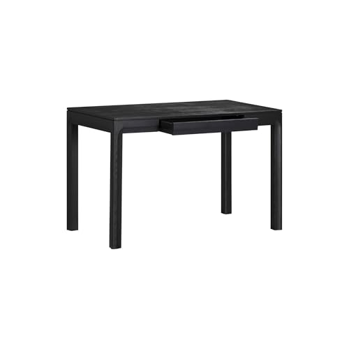 NTC Flow Modern Wooden Rectangle Desk Table with Hidden Drawer – Waterproof & Heat Resistant, Burnt Black - color: Burnt Black, size: 47 Inch, style: Desk