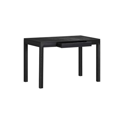 NTC Flow Modern Wooden Rectangle Desk Table with Hidden Drawer – Waterproof & Heat Resistant, Burnt Black - color: Burnt Black, size: 47 Inch, style: Desk