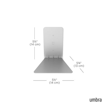 Umbra Conceal, Sturdy Metal Floating Bookshelf for Wall, Silver, Small, Set of 3 - size: Set of 3, Small