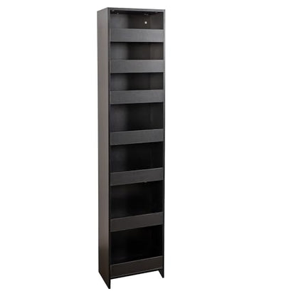 7-Tier Slim Mobile Shelving Cart with Wheels, Rolling Pantry with 7 Baskets, Narrow Pull-Out Utility Cart, Space Saving Storage Organizer Carts for Kitchen Living Room Bathroom Narrow Spaces, Black - size: Black & 7.87"D x 15.75"W x 70.75"H