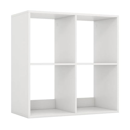 4 Cube Storage Organizer, 2 Tier Floor Standing Bookcase, Small Bookshelf for Small Spaces, Wooden Open Display Shelf for Living Room, Bedroom, Study, White Bookshelf with Open Back - size: 4 Cubes
