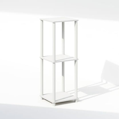 Furinno Turn-N-Tube Set of 2, Book Shelf, Stackable Bookshelf, Bookcase with Easy Assembly, 13.4 x 13.4 x 20, for Living Room, Bedroom, Home Office, White/White - color: White, size: 2-Tier, Round Tubes