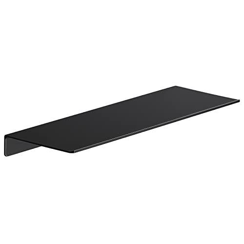 16 inch Floating Shelf for Wall Organizer & Storage, Mini Display Shelf, Metal Wall Shelf for Bathroom, Living Room, Kitchen, Bedroom(Matte Black) - color: Black, size: 16 in