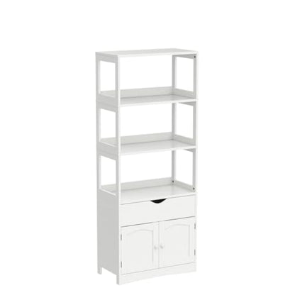 DICTAC Kitchen Pantry Storage Cabinets Freestanding Tall Bathroom Cabinet with Shelves and Drawer 64''H Sideboard Microwave Space Cupboard Organizer for Home Office,White, 23.62x13x64.06inch | Freestanding - size: 23.62x13x64.06inch