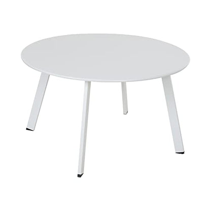 Grand patio 28-inch Outdoor Steel Coffee Table, Round Patio Side Table, Great for Backyard Patio Deck, White - color: White, style: 1 PC