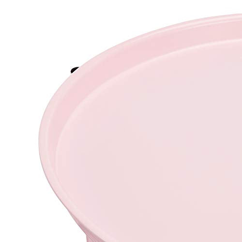 Amazon Basics Round End Table with Storage Bin, Easy Assembly, Bedroom Accent Table, 17.7"D x 17.7"W x 18.9"H, Dusty Pink | Side Table - color: Dusty Pink
