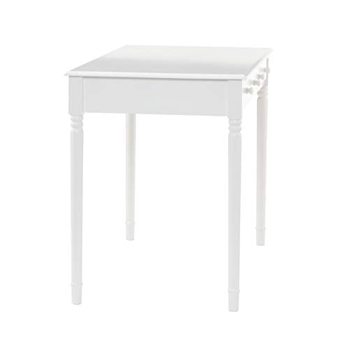 SEI Furniture - Writing 2-drawer Desk- Crisp White - Transitional Design, White Finish - Ideal for Home Office, Bedroom (HO8800) - color: Crisp White