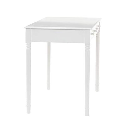 SEI Furniture - Writing 2-drawer Desk- Crisp White - Transitional Design, White Finish - Ideal for Home Office, Bedroom (HO8800) - color: Crisp White