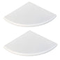 2 Pcs White Marble Corner Shower Shelf for Bathroom, 9'' x 9'' x 0.8'' Marble Corner Shelves for Bathroom Wall Mounted Both Side Polished