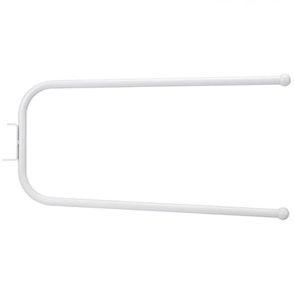 Novabright Door Hinge Towel Bar Rack Behind Storage Door Double Bar Towel White Alloy Steel Rack Holder Hinge Mounted for Family Compact Spaces Small Bathrooms Bedroom