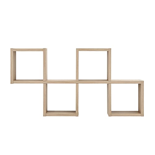 Danya B. Cubby Chessboard Wall Shelf - Horizontal or Vertical (Chestnut)