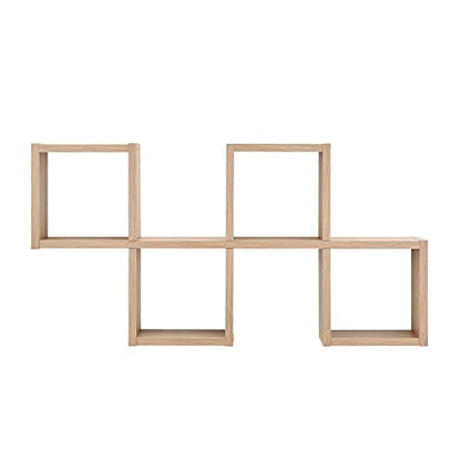 Danya B. Cubby Chessboard Wall Shelf - Horizontal or Vertical (Chestnut)