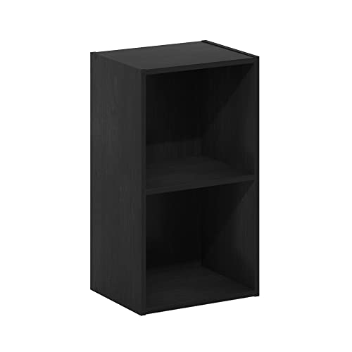 Furinno PASIR Book Shelf, 2-Tier Modern Bookshelf, Open Shelves Cube Bookcase, 9 x 12 x 21, Easy Assembly, Closed Back, for Living Room, Bedroom, Home Office, Darkwood - color: Darkwood, size: 2-Cube, 9 x 12 x 21