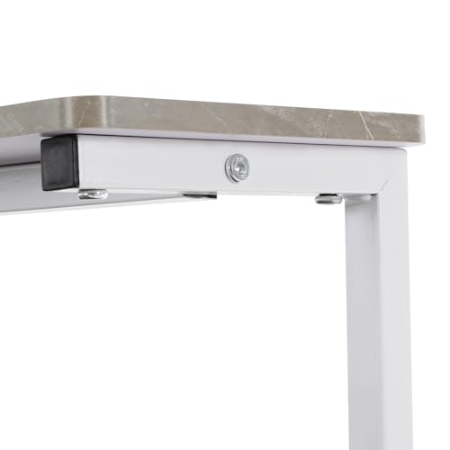3 Tiers Rolling Computer Desk, 31.5 Inch Home Office Desk with 4 Wheels & 4 Foot Pads, Mobile Small Computer Desk, Student Study Table for Small Space Bedroom (White+Grey) - color: White+grey